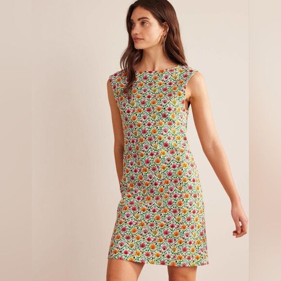 Boden Jersey Shift Dress in Green Enchanting Bloom Size 8 Regular - Picture 8 of 8
